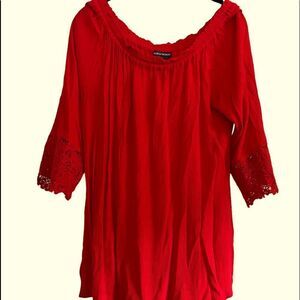 Off-the-shoulder Rayon Tunic  
